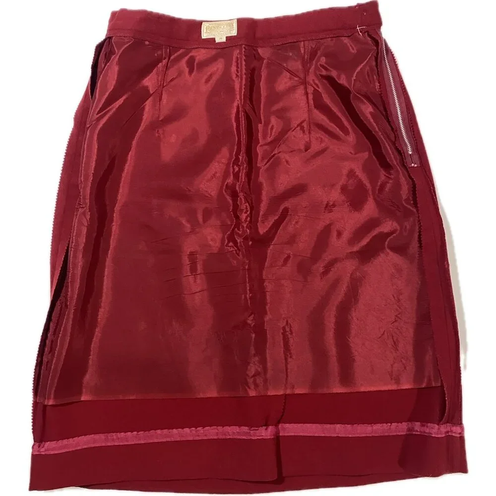 Pendleton Vintage 1950s 100% Wool Red Western Skirt Size 16 Belt Loops - Picture 8 of 8